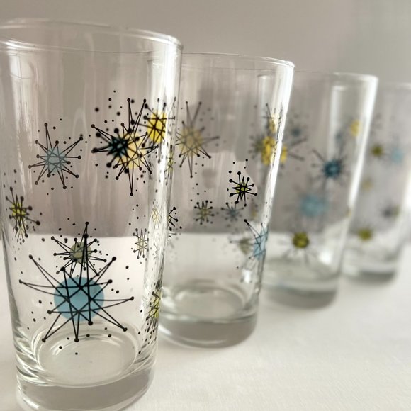 Vintage Inspired Atomic Starburst Glassware